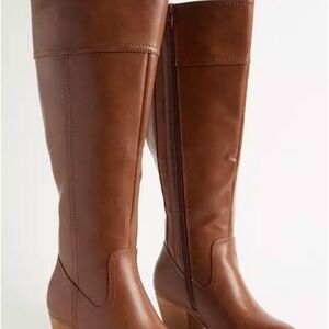 Brown Leather Knee-High Boots